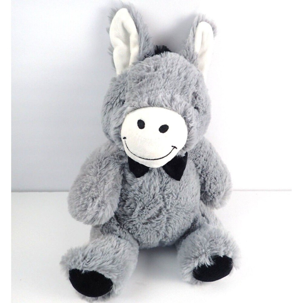 Kellytoy Gray DONKEY Mule Horse 10" Plush Black Bowtie Stuffed Toy